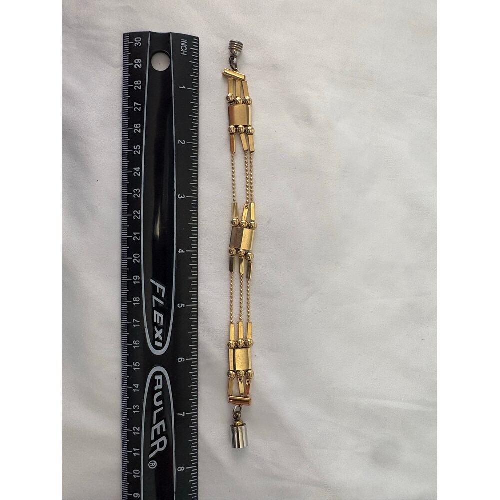 Mixed Costume Jewelry Bracelet Lot of 3 Lava Stone Sea Glass Gold Tone Chain